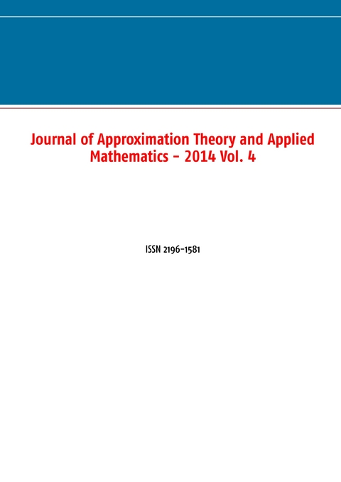 Journal of Approximation Theory and Applied Mathematics - 2014 Vol. 4 - 