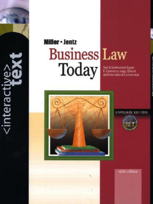 Text Business Law Today Information -  Jentz,  Miller