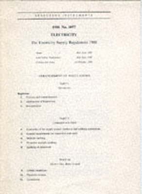 The Electricity Supply Regulations 1988 -  Great Britain