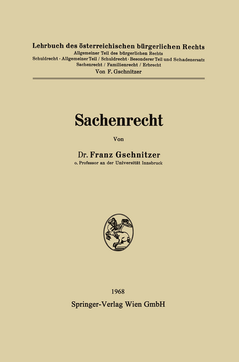 Sachenrecht - Franz Gschnitzer