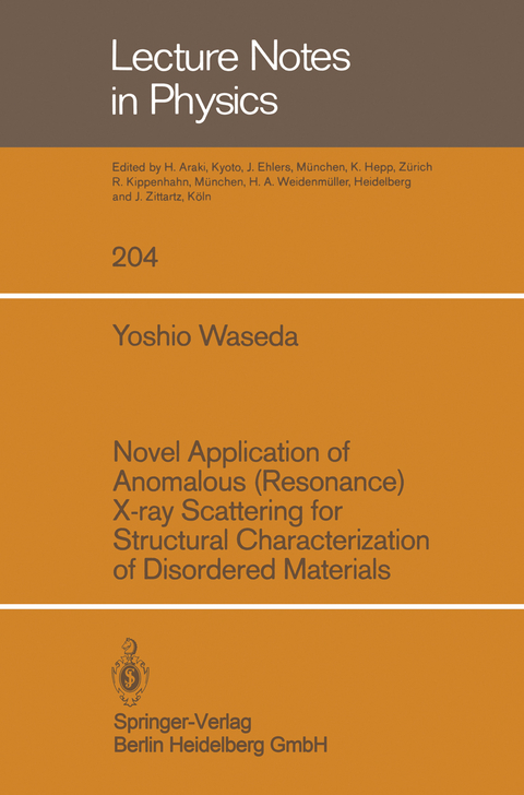 Novel Application of Anomalous (Resonance) X-ray Scattering for structural Characterization of Disordered Materials - Y. Waseda
