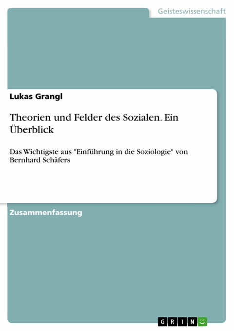 Theorien und Felder des Sozialen. Ein Überblick - Lukas Grangl