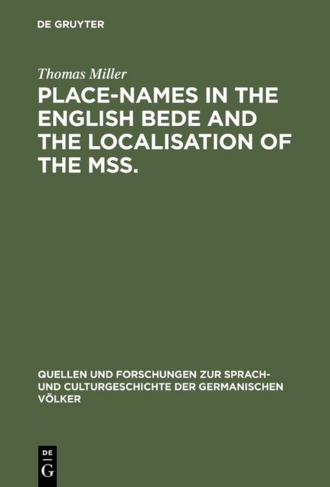 Place-names in the English Bede and the localisation of the mss. - Thomas Miller