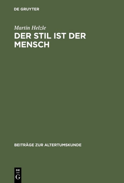 Der Stil ist der Mensch - Martin Helzle