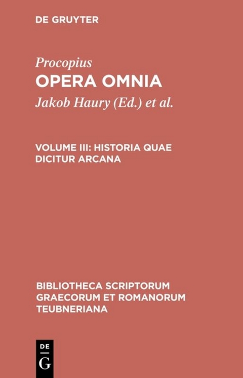 Procopius: Opera omnia / Historia quae dicitur arcana -  Procopius