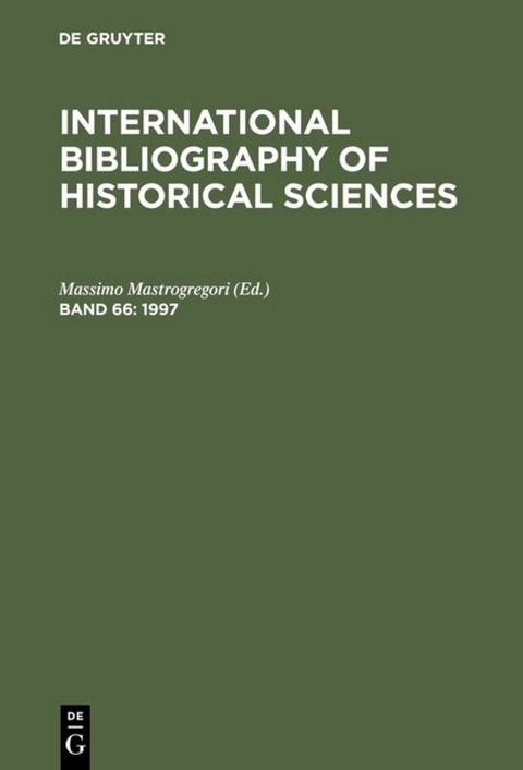 International Bibliography of Historical Sciences / 1997 - 