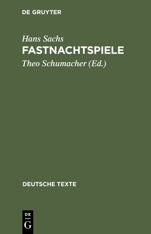 Fastnachtspiele - Hans Sachs