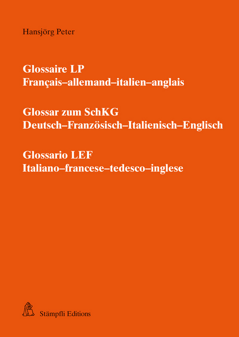 Glossaire LP - Glossar zum SchKG - Glossario LEF - 