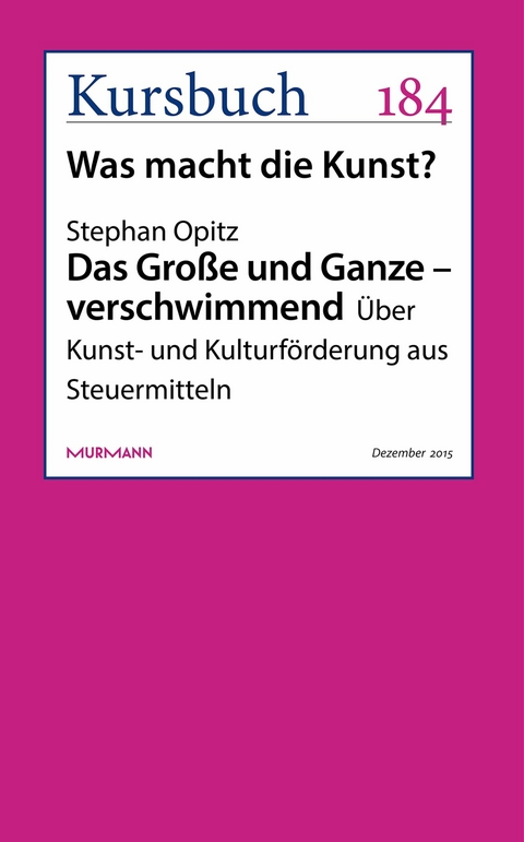 Das Große und Ganze – verschwimmend - Stephan Opitz