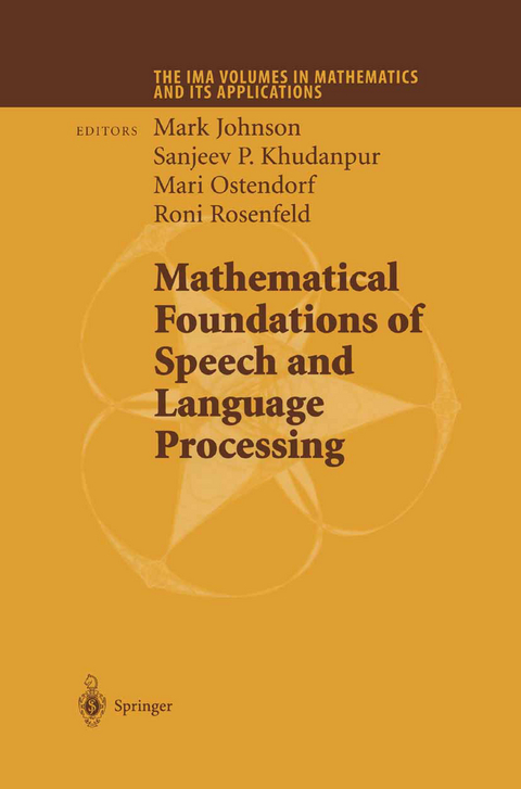 Mathematical Foundations of Speech and Language Processing - 