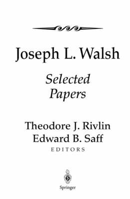 Selected Papers - J. L. Walsh