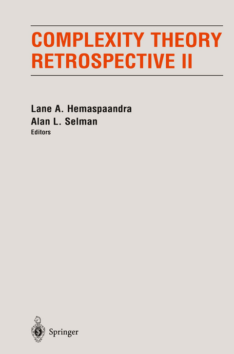 Complexity Theory Retrospective II - 