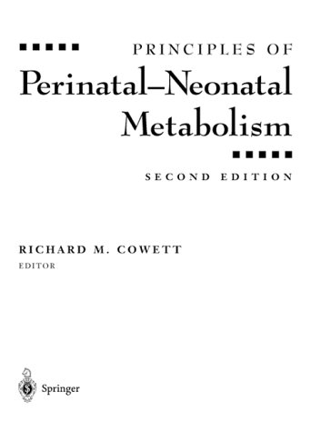 Principles of Perinatal-Neonatal Metabolism - 