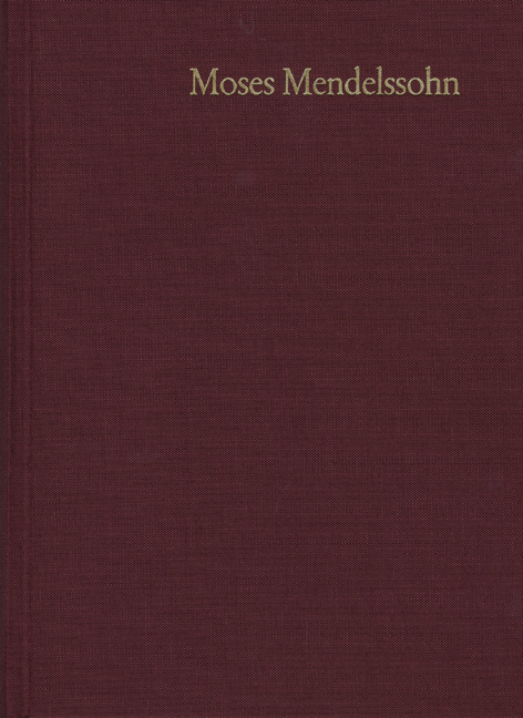 Moses Mendelssohn: Gesammelte Schriften. Jubiläumsausgabe / Band 1: Schriften zur Philosophie und Ästhetik I - Moses Mendelssohn