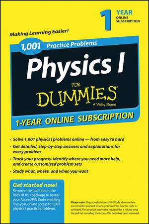 1,001 Physics I Practice Problems for Dummies Access Code Card (1-Year Subscription) -  Consumer Dummies