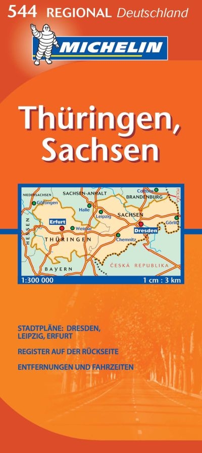 Michelin Regionalkarte Thüringen / Sachsen 1 : 300 000