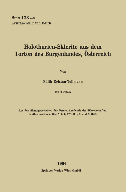 Holothurien-Sklerite aus dem Torton des Burgenlandes, Österreich - Edith Tollmann