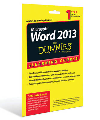 Word 2013 For Dummies eLearning Course Access Code Card (12 Month Subscription) - Faithe Wempen