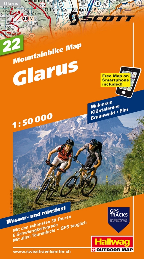 Hallwag Mountainbike-Karte 22 Glarus 1:50.000