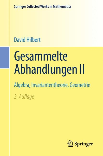 Gesammelte Abhandlungen II - David Hilbert