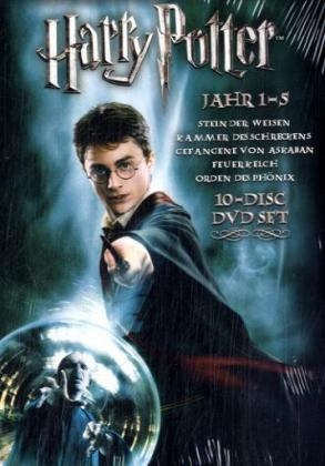 Harry Potter, Jahr 1-5, 10 DVDs, deutsche u. englische Version