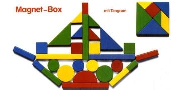 Magnet-Box mit Tangram (Kinderspiel)