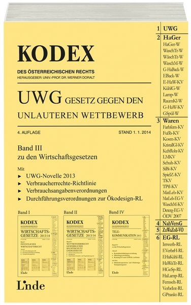 KODEX UWG Gesetz gegen den unlauteren Wettbewerb 2014 - Georg Konetzky