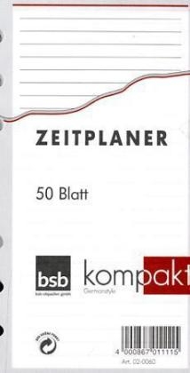 Zeitplaner kompakt, A6, Einlagenblätter Notizen liniert (Nr.02-0060)