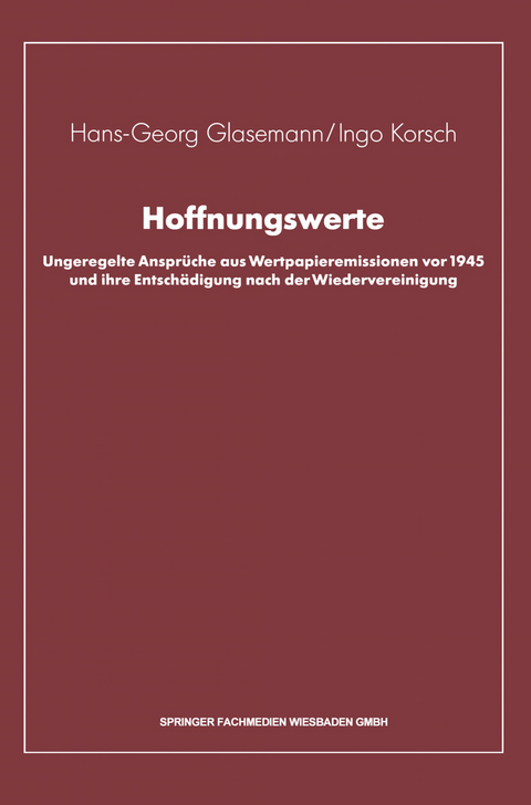 Hoffnungswerte - Hans-Georg Glasemann, Ingo Korsch