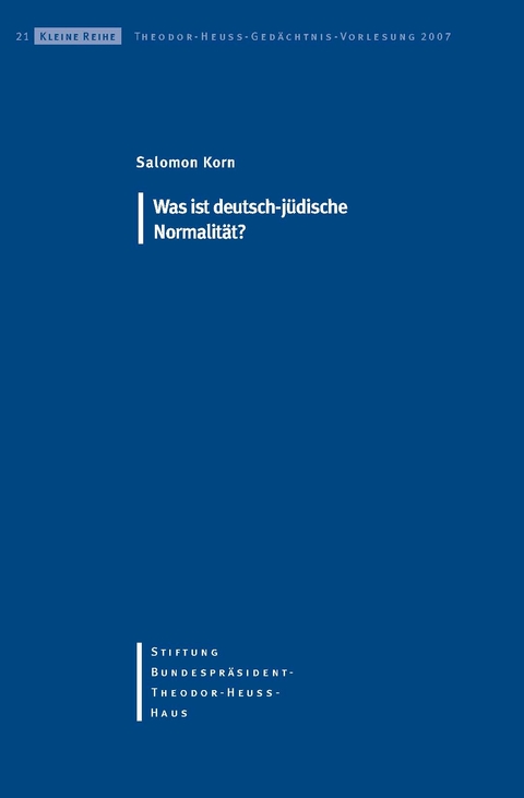 Was ist deutsch-jüdische Normalität? - Salomon Korn