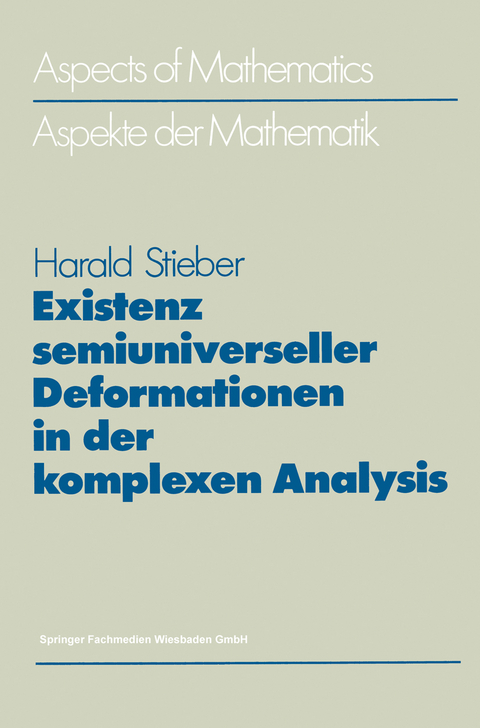 Existenz semiuniverseller Deformationen in der komplexen Analysis - Harald Stieber