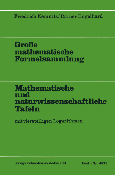 Große mathematische Formelsammlung - Friedrich Kemnitz