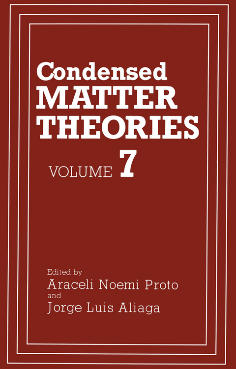 Condensed Matter Theories - 