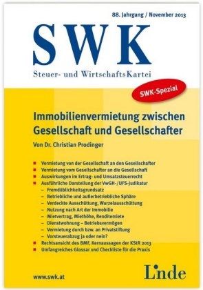 SWK-Spezial Immobilienvermietung zwischen Gesellschaft und Gesellschafter - Christian Prodinger