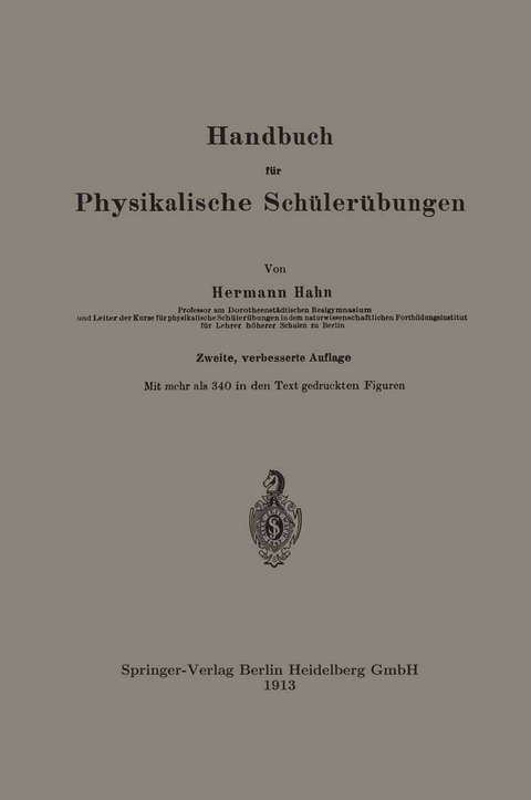 Handbuch für Physikalische Schülerübungen - Hermann Hahn