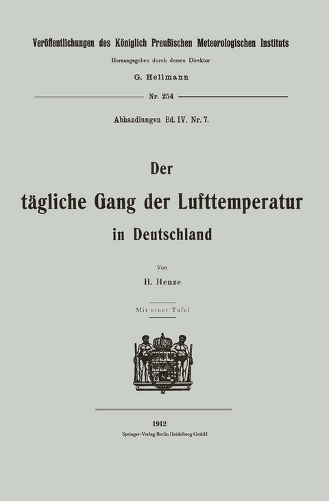 Der tägliche Gang der Lufttemperatur in Deutschland - Hermann Henze