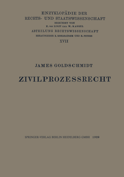 Zivilprozessrecht - James Paul Goldschmidt