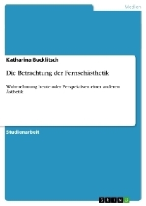 Die Betrachtung der FernsehÃ¤sthetik - Katharina Bucklitsch