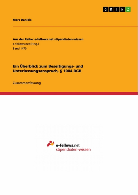 Ein Überblick zum Beseitigungs- und Unterlassungsanspruch, § 1004 BGB - Marc Daniels