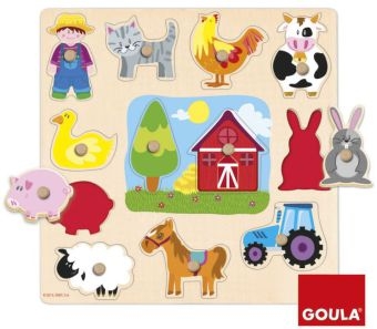 GOULA Holzpuzzle Silhouetten Bauernhof