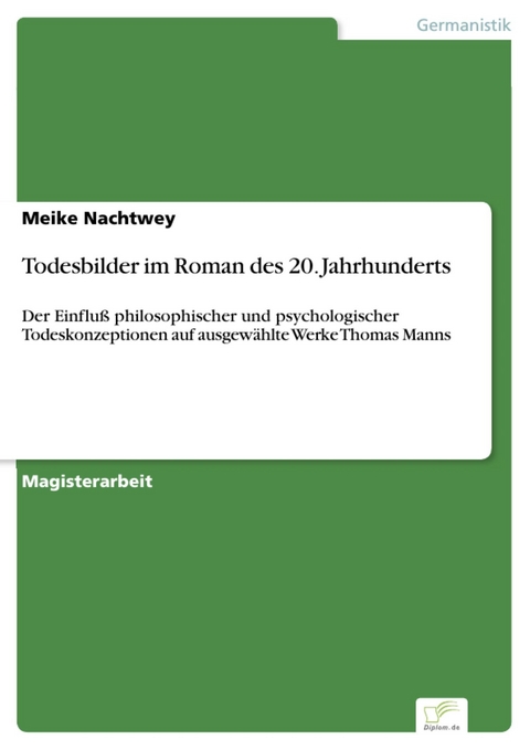 Todesbilder im Roman des 20. Jahrhunderts -  Meike Nachtwey