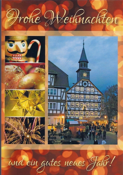 Doppelkarte C6 " Rathaus mit Adventskalender ", mit Umschlag - 