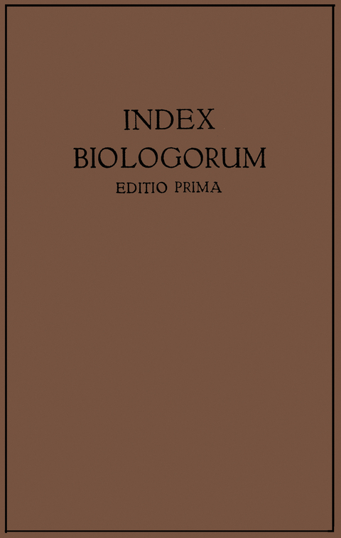 Index Biologorum - G. Chr. Hirsch