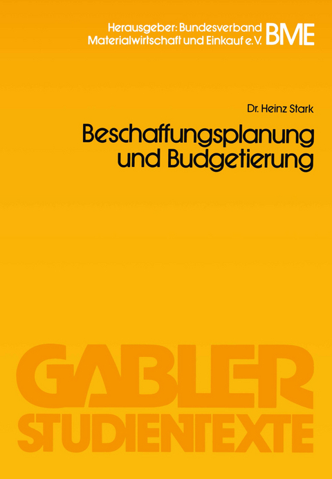 Beschaffungsplanung und Budgetierung - Heinz Stark