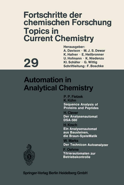 Automation in Analytical Chemistry - P. P. Fietzek, K. Kühn, H. Clever, H. Krech, W. Marks, F. Oehme