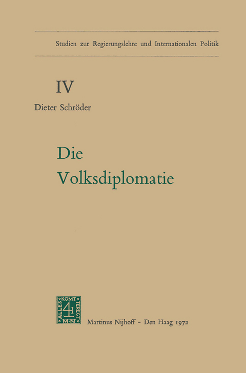 Die Volksdiplomatie - D. Schröder