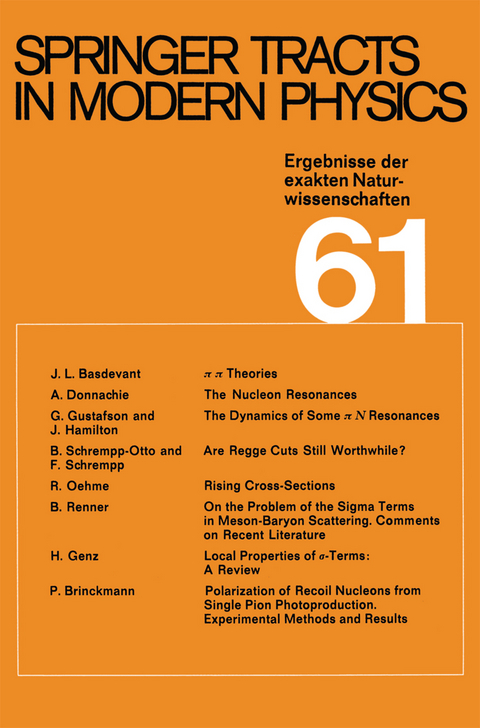 Springer Tracts in Modern Physics - G. Höhler