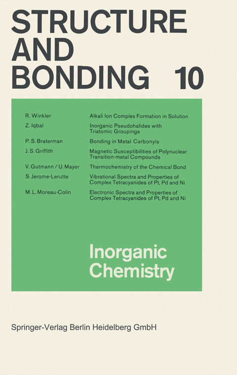 Inorganic Chemistry - Xue Duan, Lutz H. Gade, Gerard Parkin, Kenneth R. Poeppelmeier, Fraser Andrew Armstrong, Mikio Takano, David Michael P. Mingos