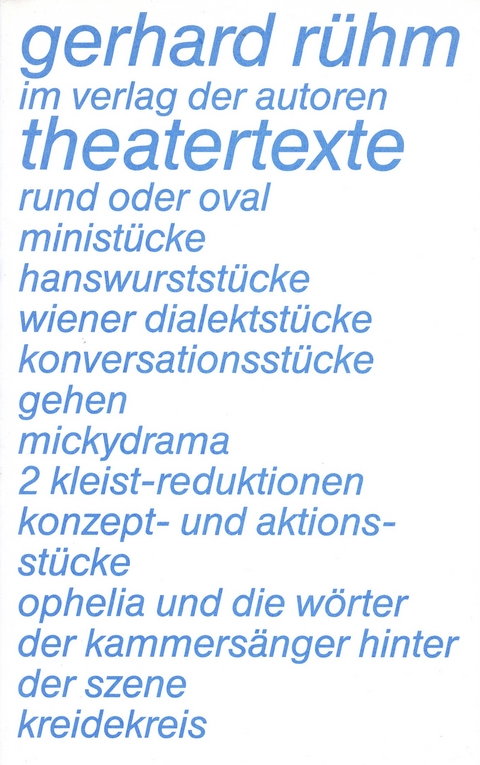 Theatertexte - Gerhard Rühm