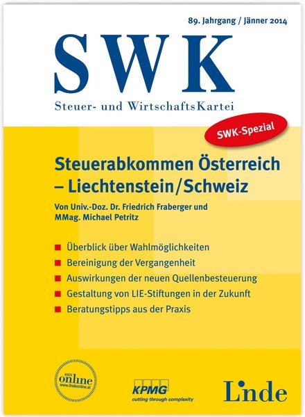SWK-Spezial Steuerabkommen Österreich-Liechtenstein/Schweiz - Friedrich Fraberger, Michael Petritz